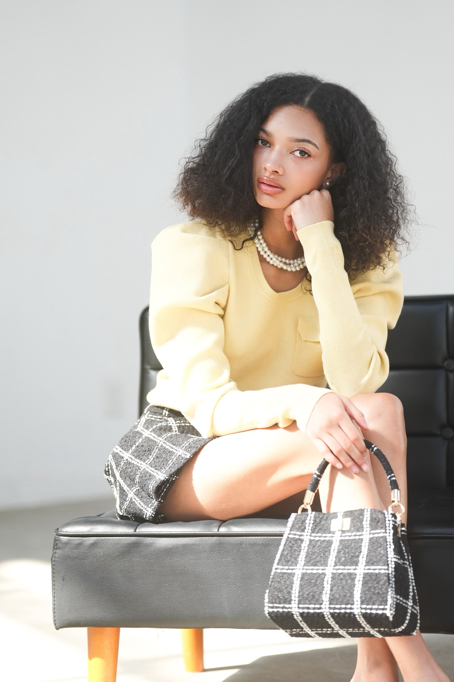 sh power shoulder knit tops – shéller / シェリエ