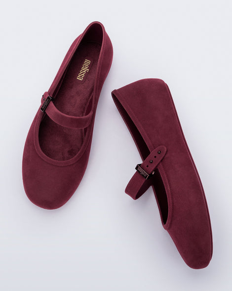 Soft Ballerina Velvet Flat in Red | Melissa Shoes US