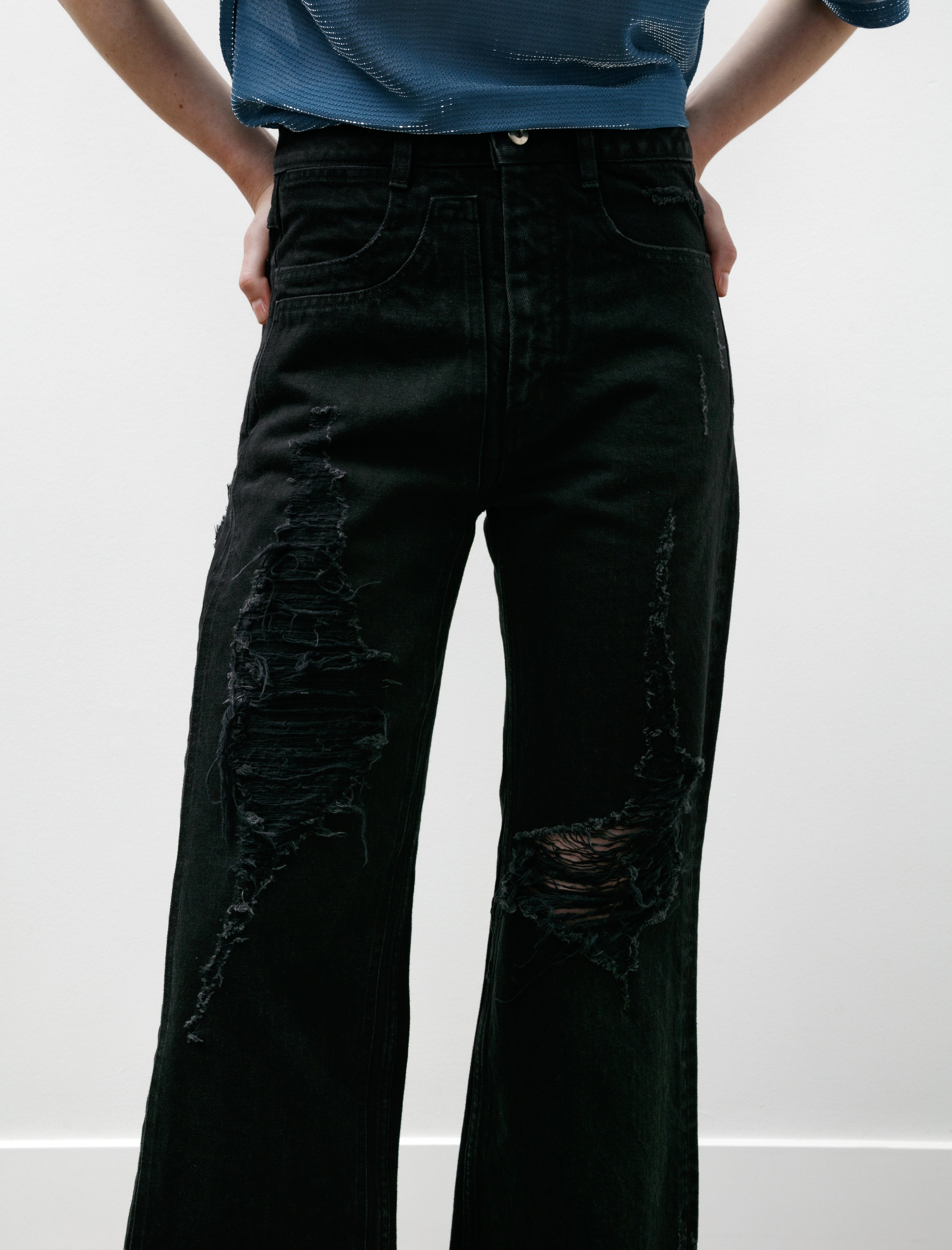 Kanako Sakai Ripped Jeans Black – Neighbour