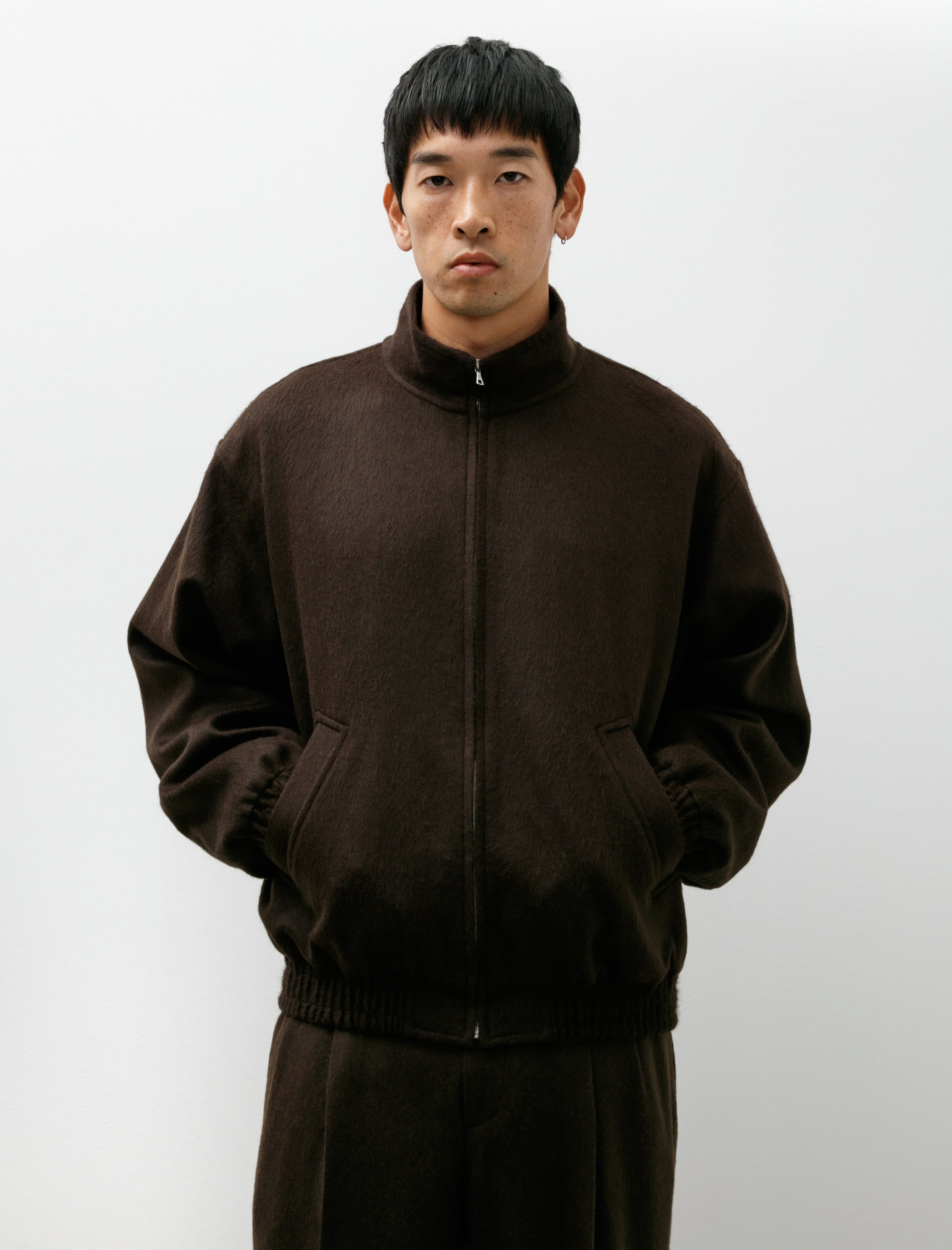 Baby Camel Flannel Zip Blouson Dark Brown – Neighbour