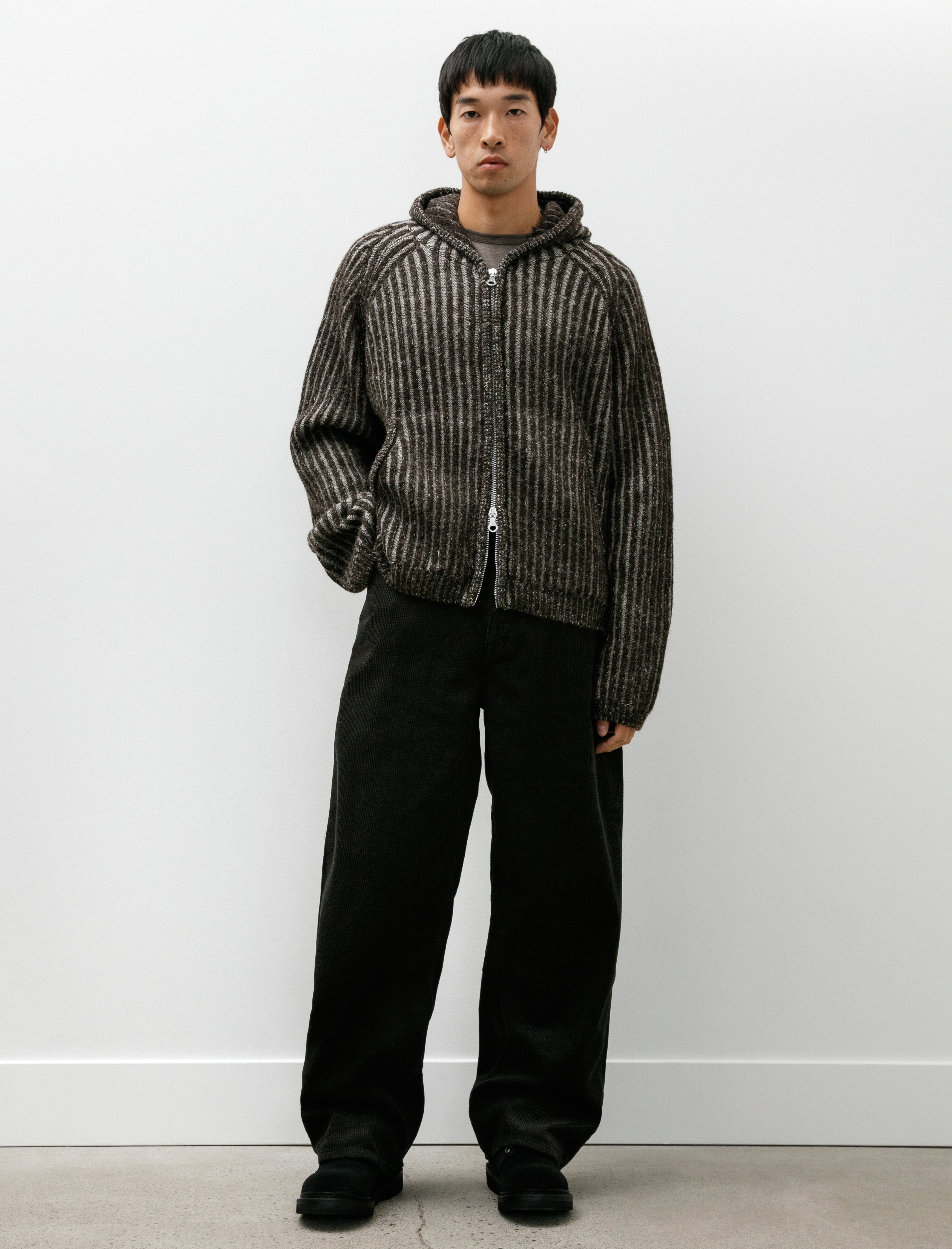 Our Legacy Level Hood Vanise Brown Strip Isels Wool – Neighbour