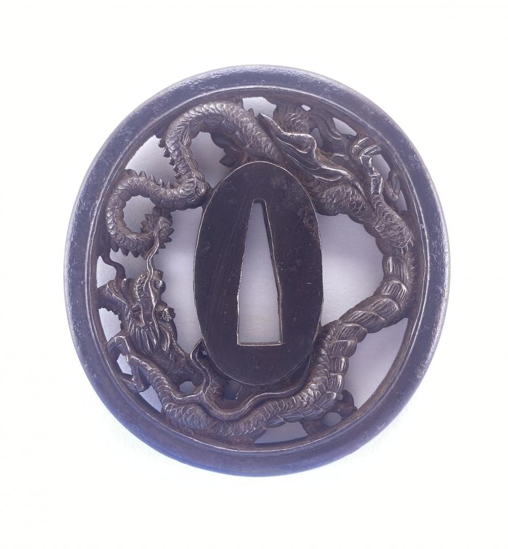 鐔 一柳友善作 龍透 / Tsuba Ichiryu Tomoyoshi saku - 勝武堂 【創業