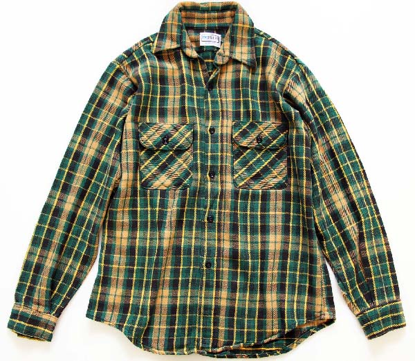 70s USA製 FIVE BROTHERファイブブラザー コットン フランネルシャツ M