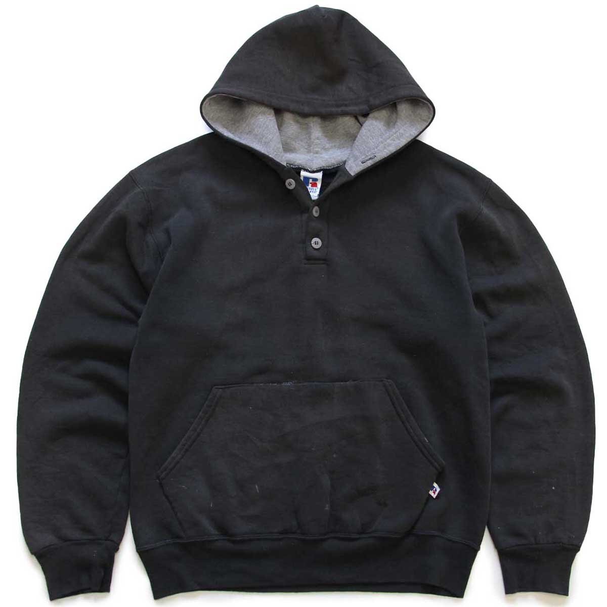 90s USA製 RUSSELLラッセル ペンキ飛び ヘンリーネック スウェット