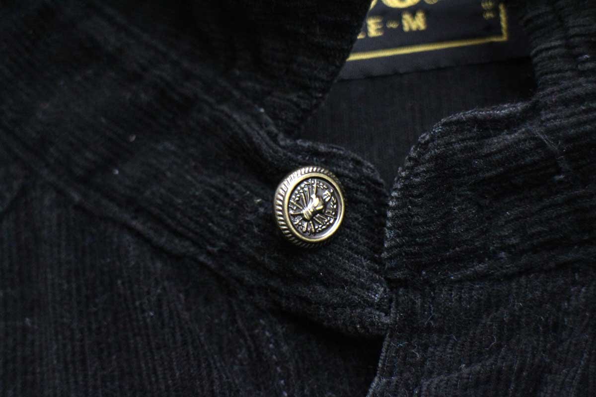 Leeリー コットン コーデュロイ ウエスタンシャツ 黒 M☆ユーロ