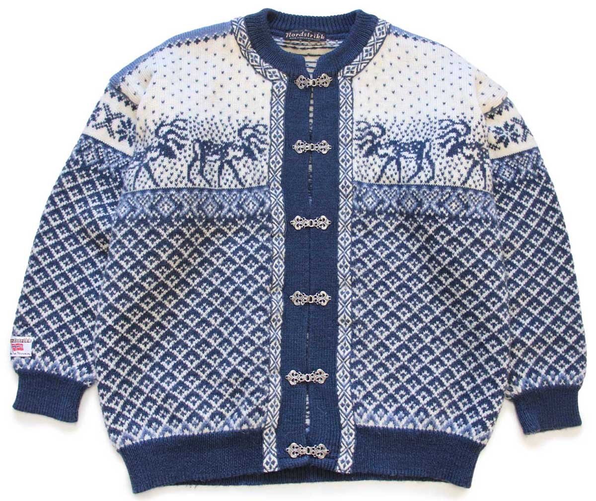 ノルウェー製 nordstrikk 鹿柄 ノルディック柄 ウールニット