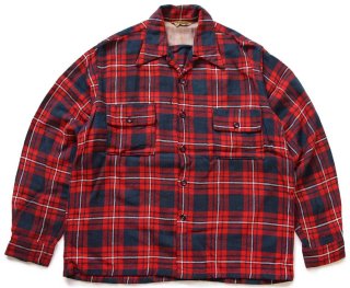 60s Merrill Woolens オンブレチェック ウール オープンカラーシャツ
