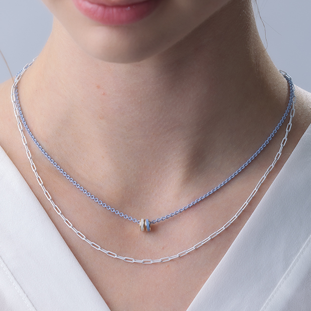 COLOR ON COLORS CHAIN NECKLACE(ホワイト)(2SK0654)SV925/K10