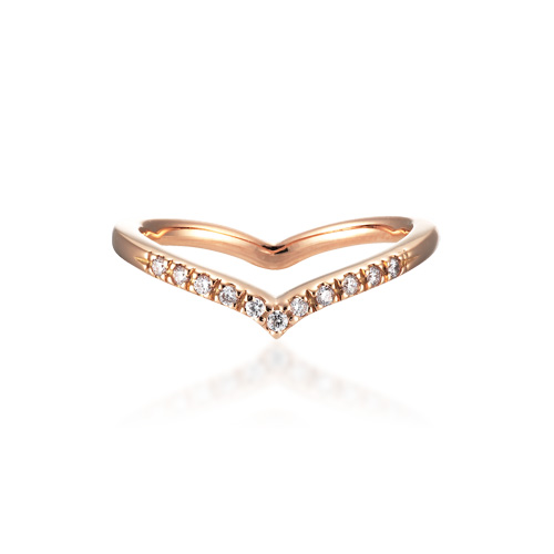 DIAMOND HEART PINKIE RING(2ZR1475)K18 ピンキーリング｜スター