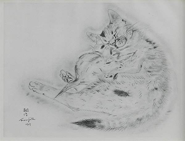 藤田嗣治作品紹介｜猫の本：アオラ｜銀座の絵画販売・買取の画廊ー翠波画廊