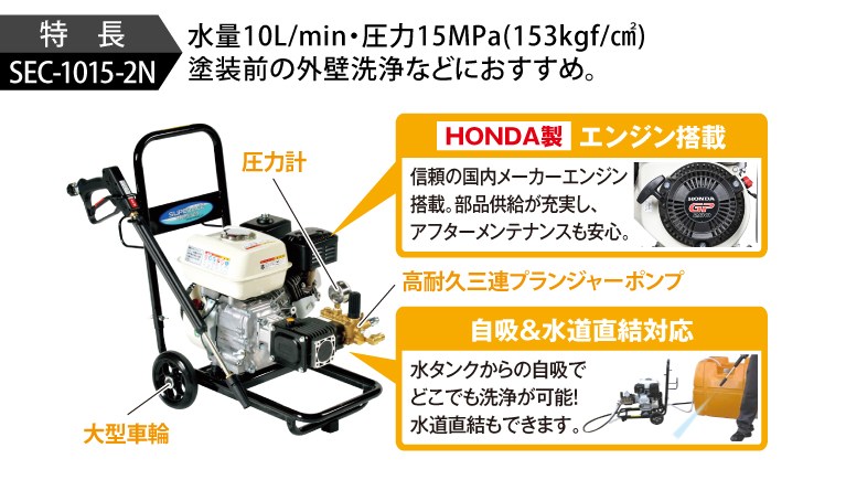 SEC-1015-2N | コンパクト&カート型 | 高圧洗浄機 | 製品情報 | 高圧