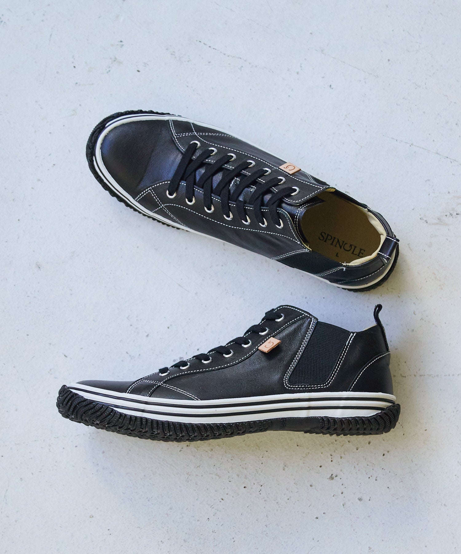 SP-442 Black | 国産ハンドメイド スニーカー スピングル