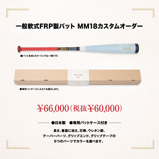 カスタムオーダー SSK/エスエスケイ 軟式バット FRP製 MM18 トップ