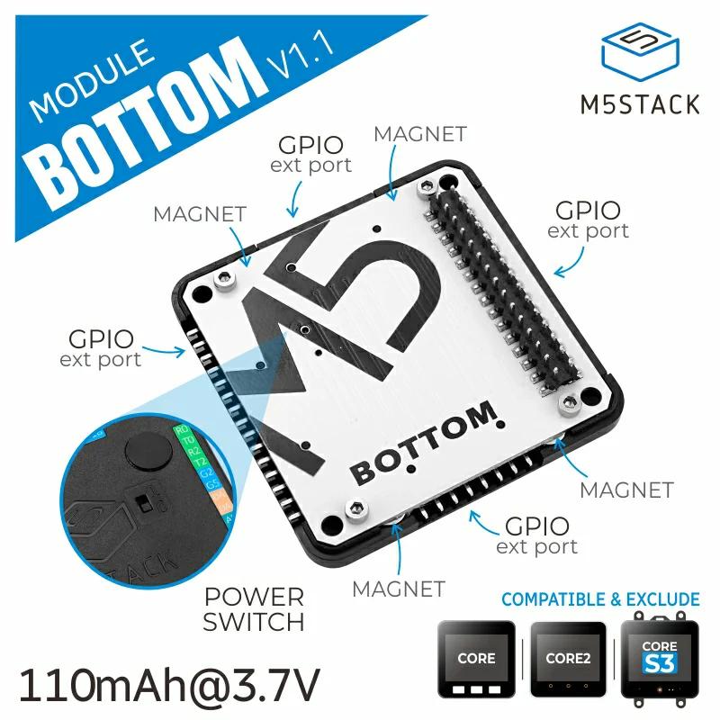 M5Stack バッテリーボトム 黒（110mAh ）V1.1 — スイッチサイエンス