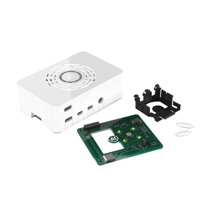 Raspberry Pi 4 用Element14製電源ボタン付きケース 白 — スイッチ