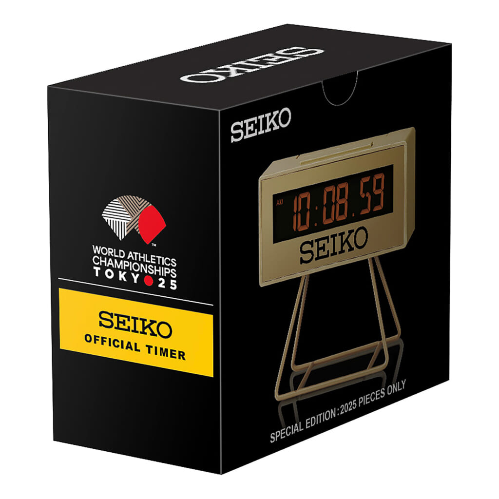 国産時計“セイコー”東京2025世界陸上記念、数量限定】ゴールドカラーの