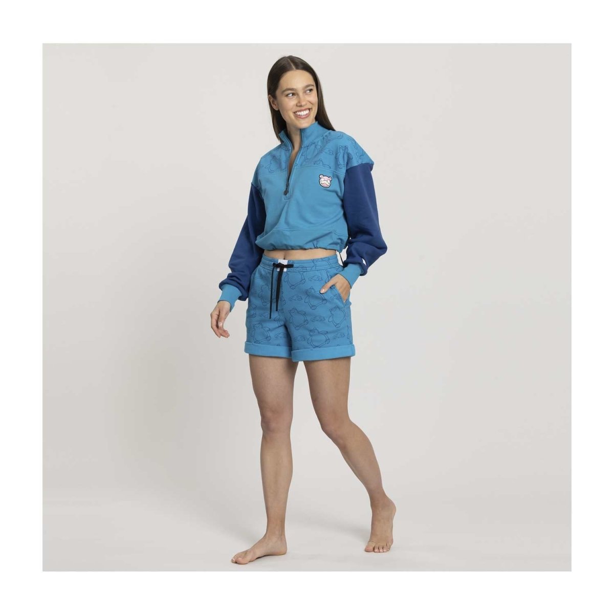 Snorlax Pokémon Lounge Blue Half Zip Sweatshirt - Women | Pokémon