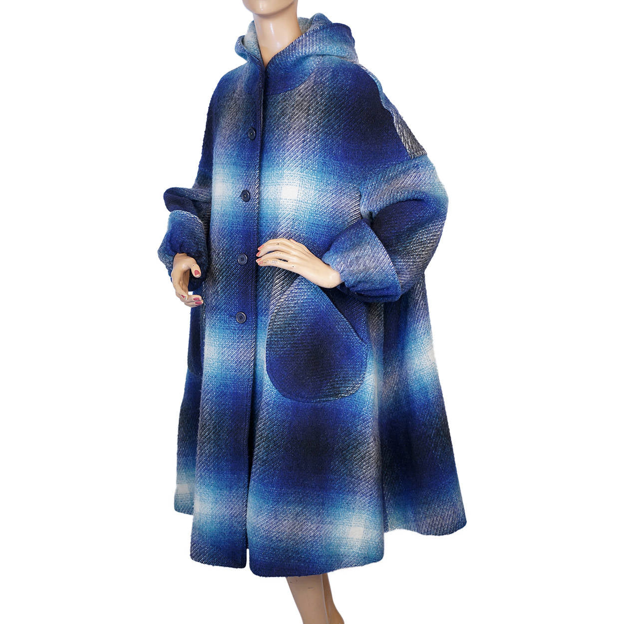 Vintage 1980s Irish Wool Tweed Coat Plaid Boru by Jimmy Hourihan