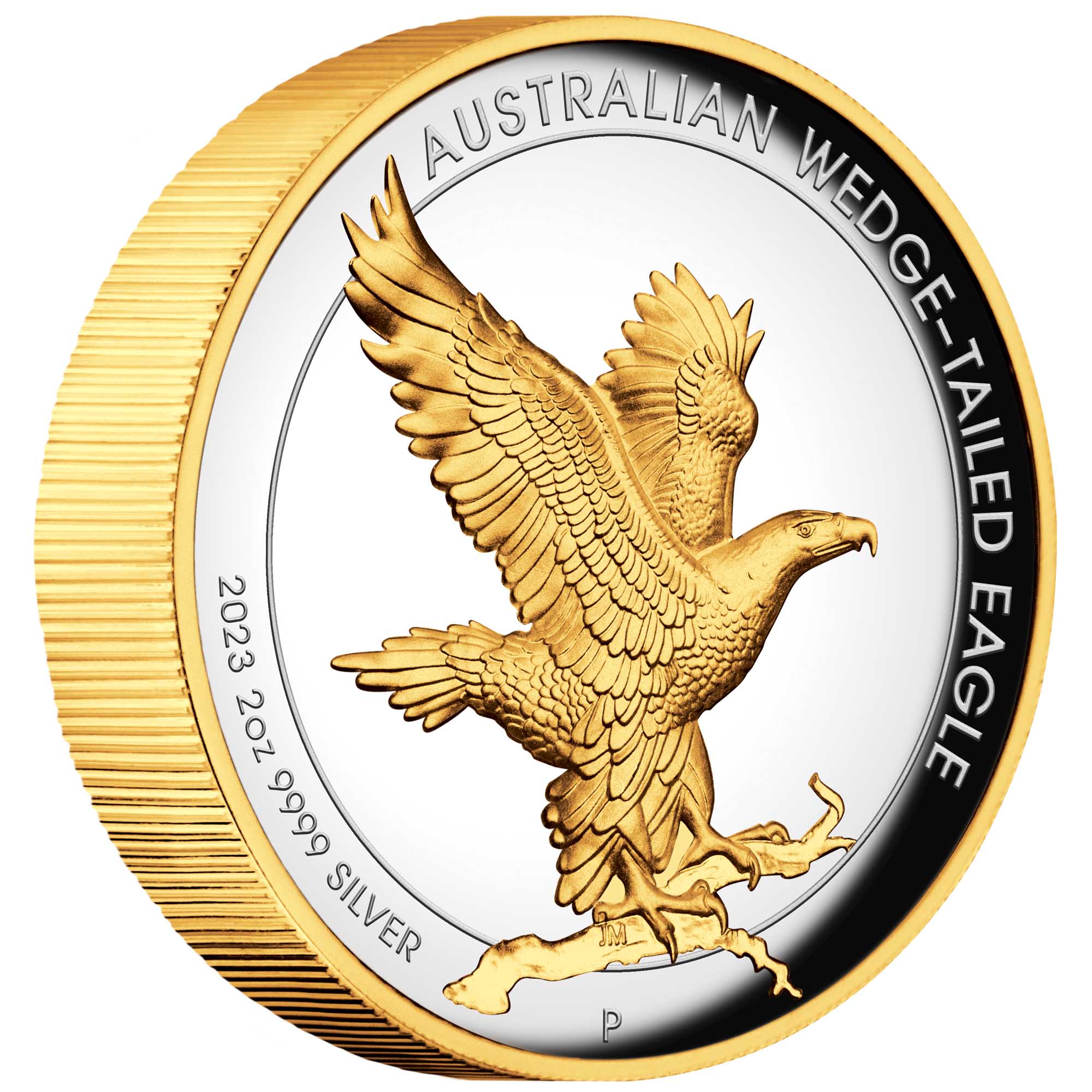 Wedge-tailed Eagle 2023 2oz Silver Proof High Relief Gilded Coin