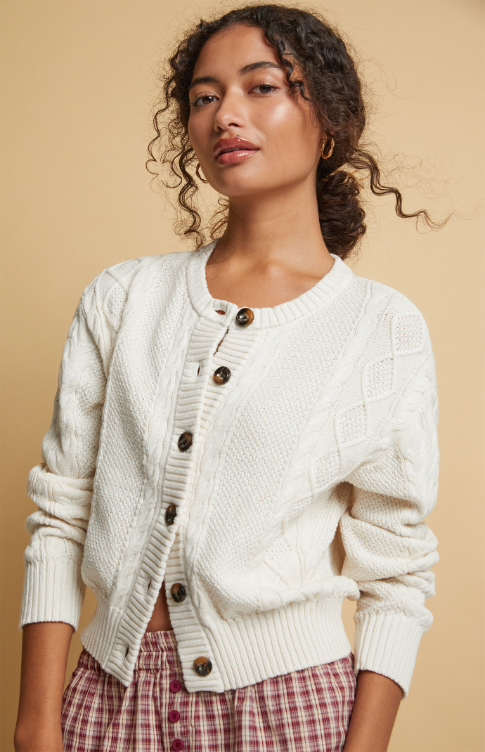 Beverly and Beck Heidi Cable Knit Cardigan | Pacsun
