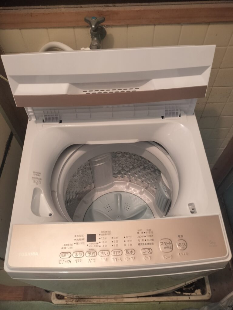 生口島 瀬戸田町福田 M様邸】洗濯機 日立 NW-D8BX（2002年式）→ 東芝