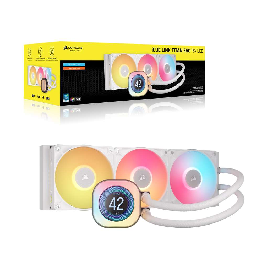 Corsair iCUE LINK TITAN 360 RX RGB LCD White | パソコン工房【公式