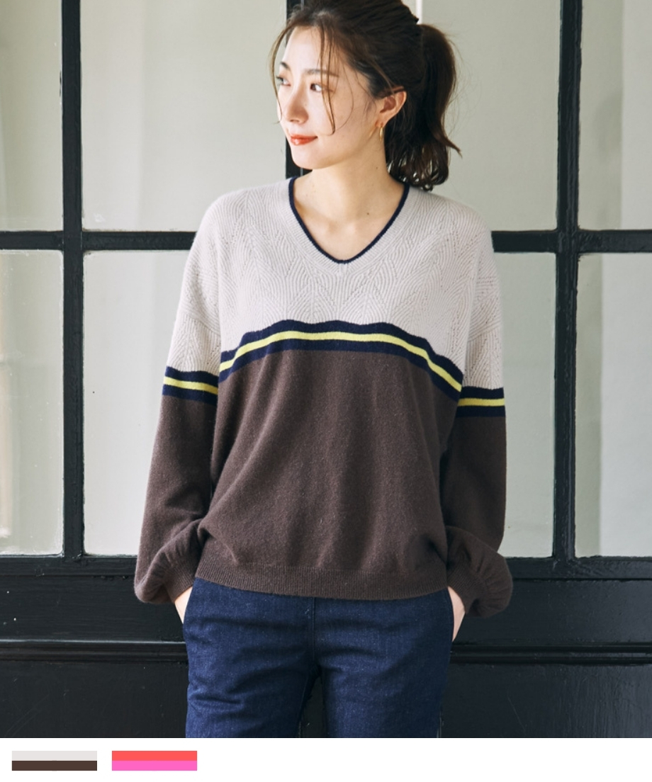 2021F/W 162427 カシミヤ 12G 透かし編みプルオーバー – ＋2【プラス