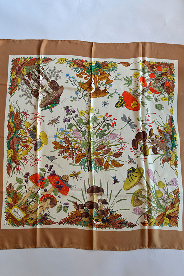 1960'S グッチ ヴィンテージスカーフ Gucci Autumn V.Accornero 大判