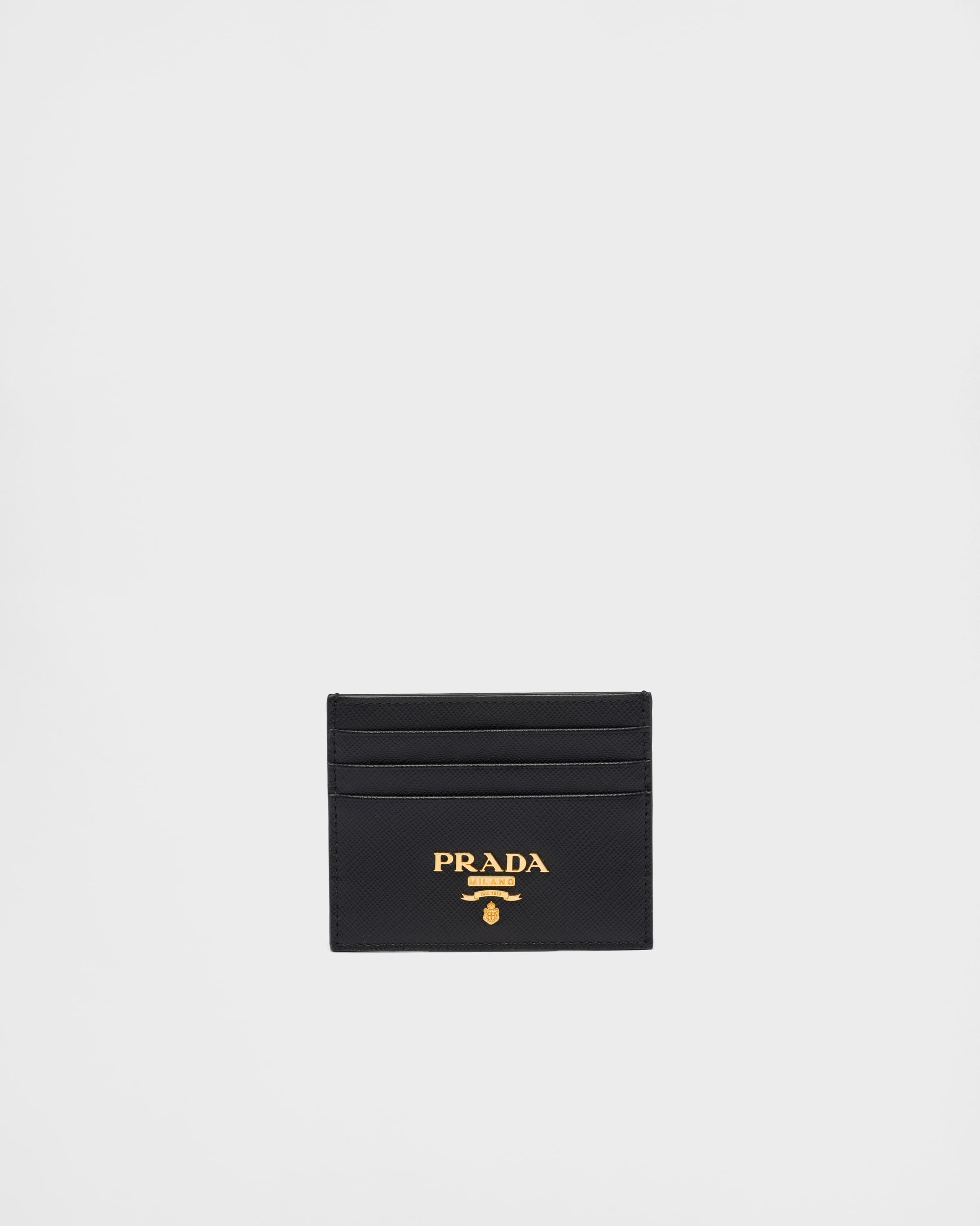 ブラック サフィアーノレザー カードホルダー | PRADA