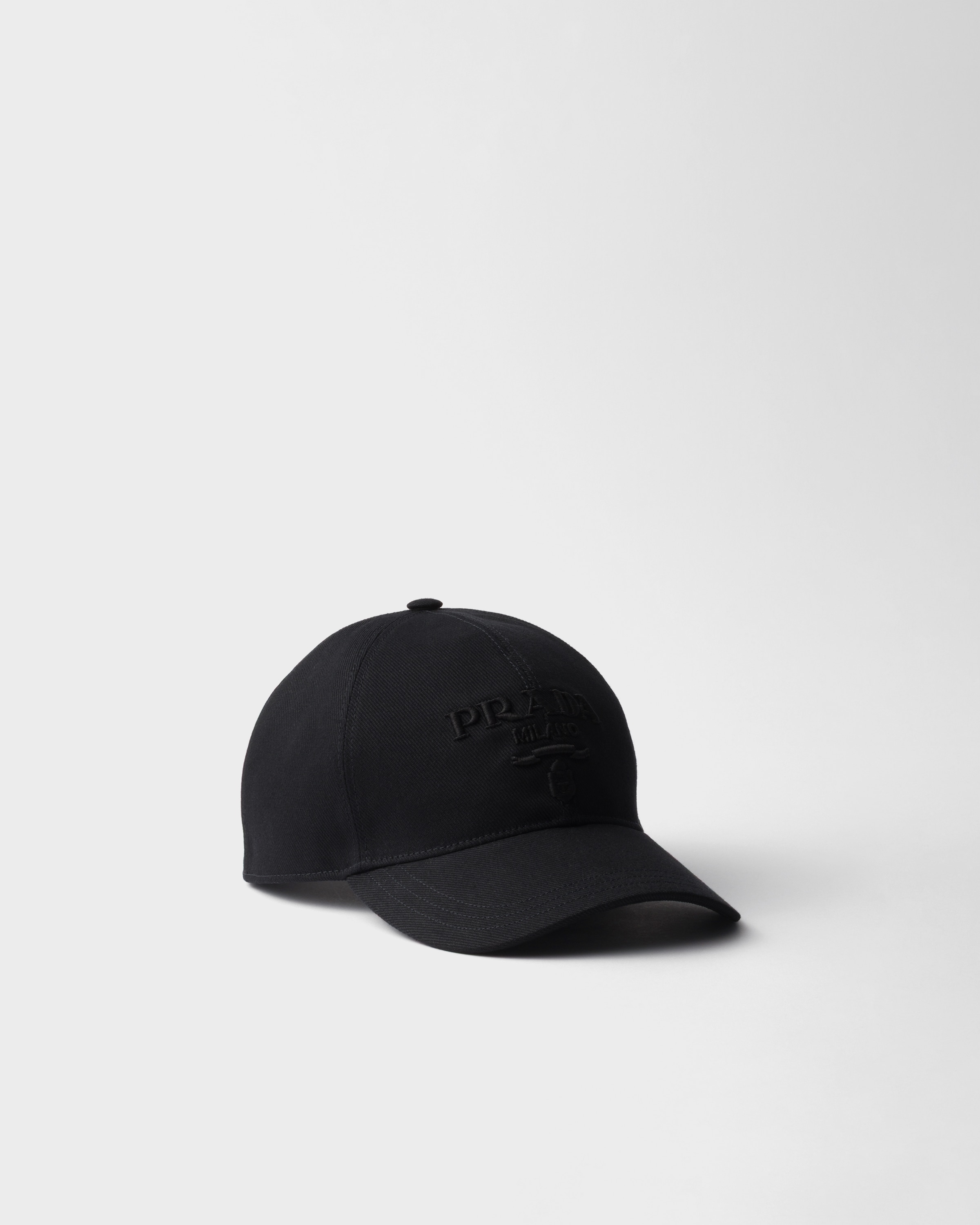 ブラック ドリル ベースボールキャップ | PRADA