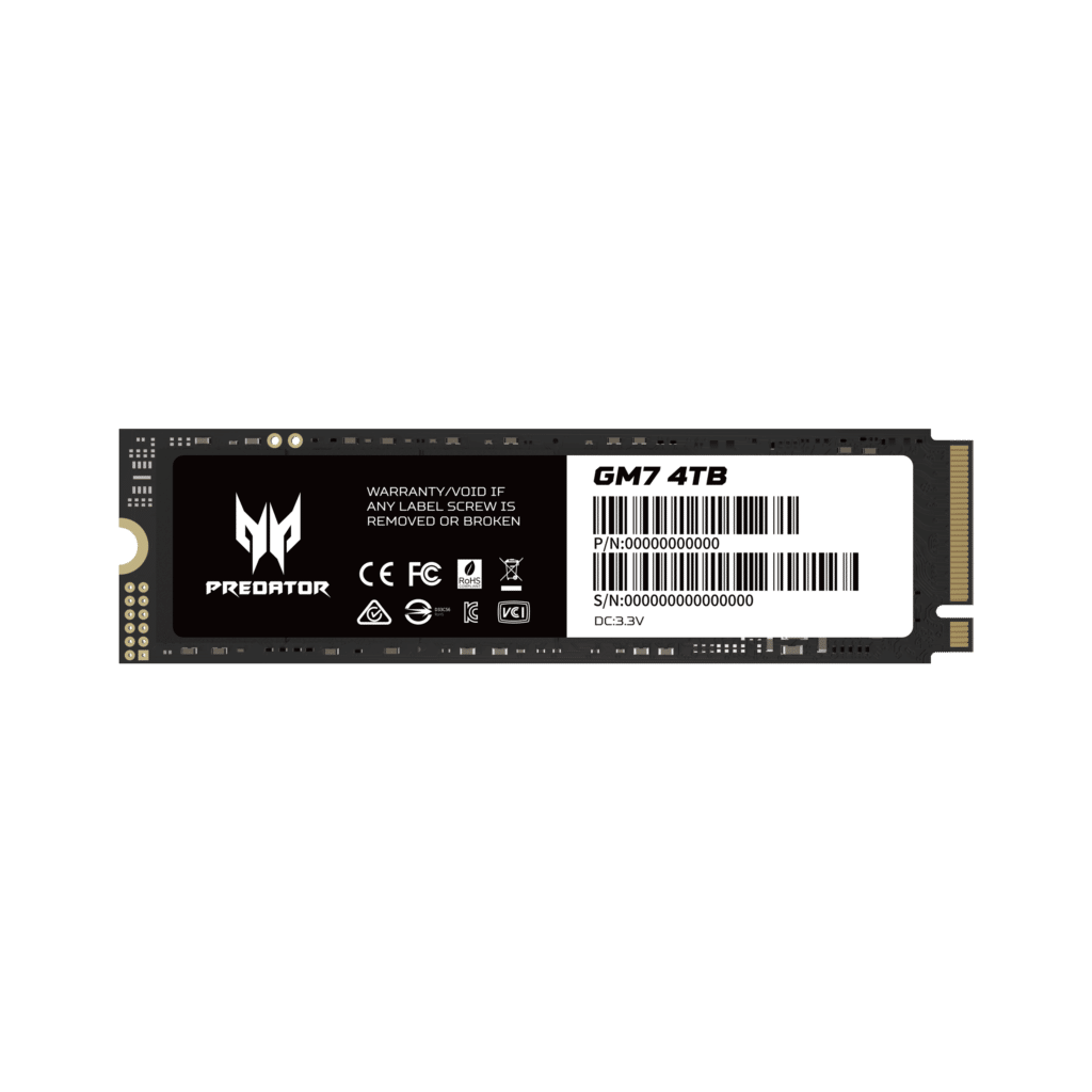 Acer Predator GM7000 M.2 up to 2TB storage and 7400 MB/s read speed