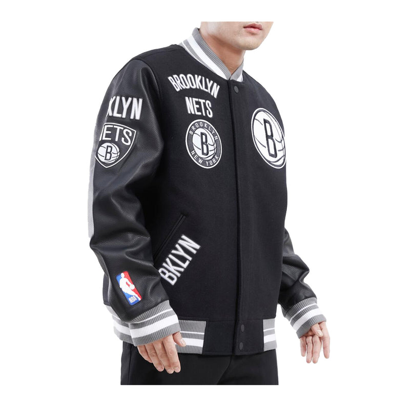 Pro Standard Mens NBA Brooklyn Nets Retro Classic Rib Wool Varsity