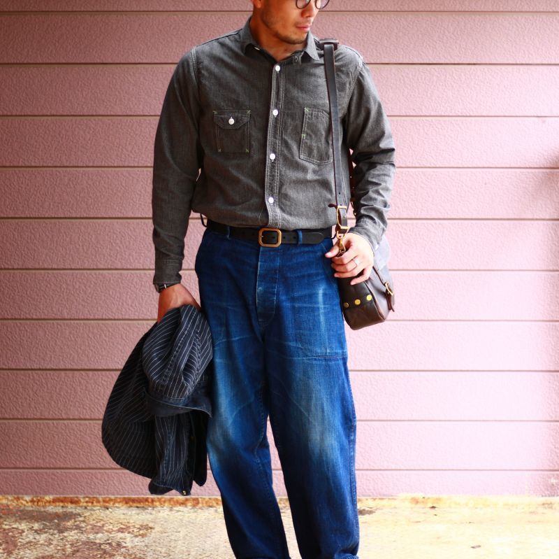 TCB jeans TCBジーンズ Catlight Shirts Covert Black Chambray 5.2oz