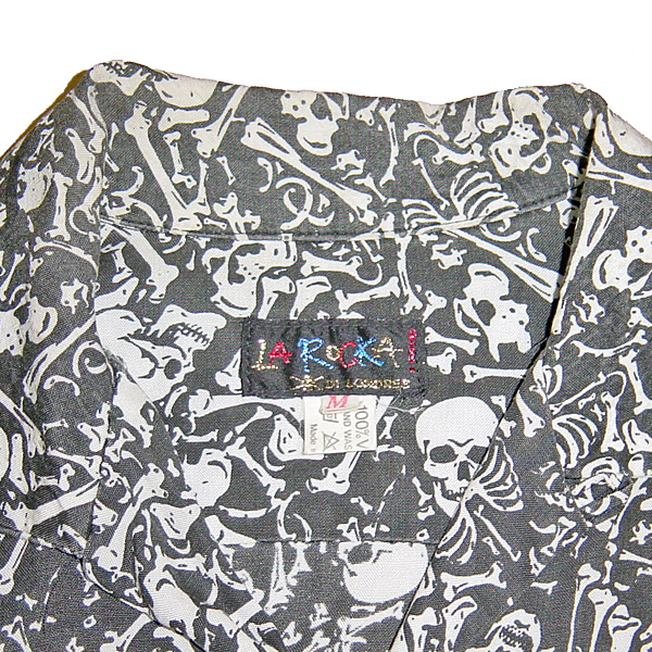 JOHNSONS・LA ROCKA! VINTAGE All Over Bone Shirt ラロッカ 髑髏 総柄