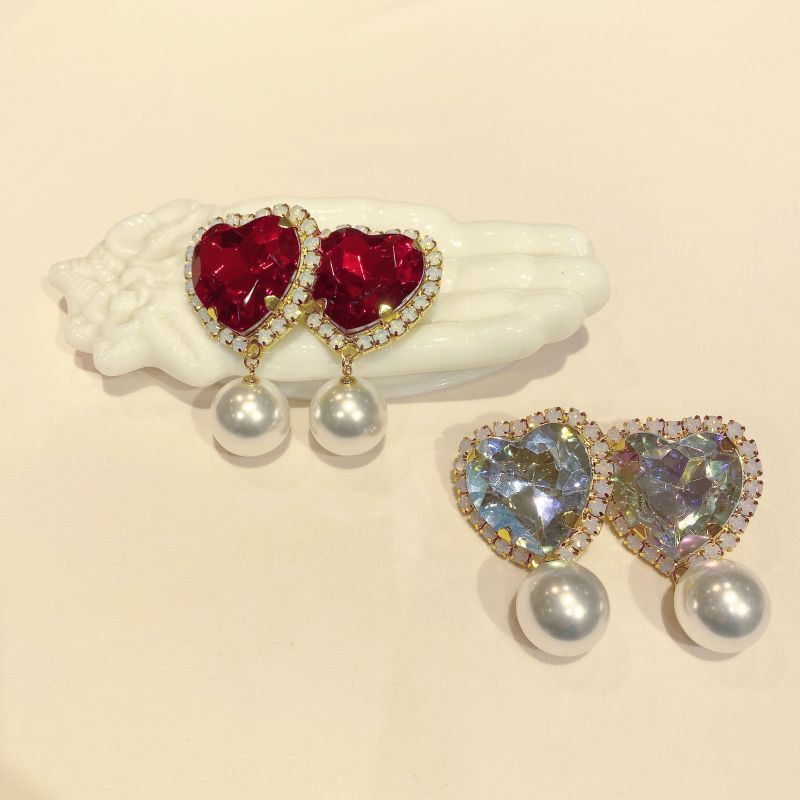 big heart bijou earring&pierce（ビッグハートビジューイヤリング