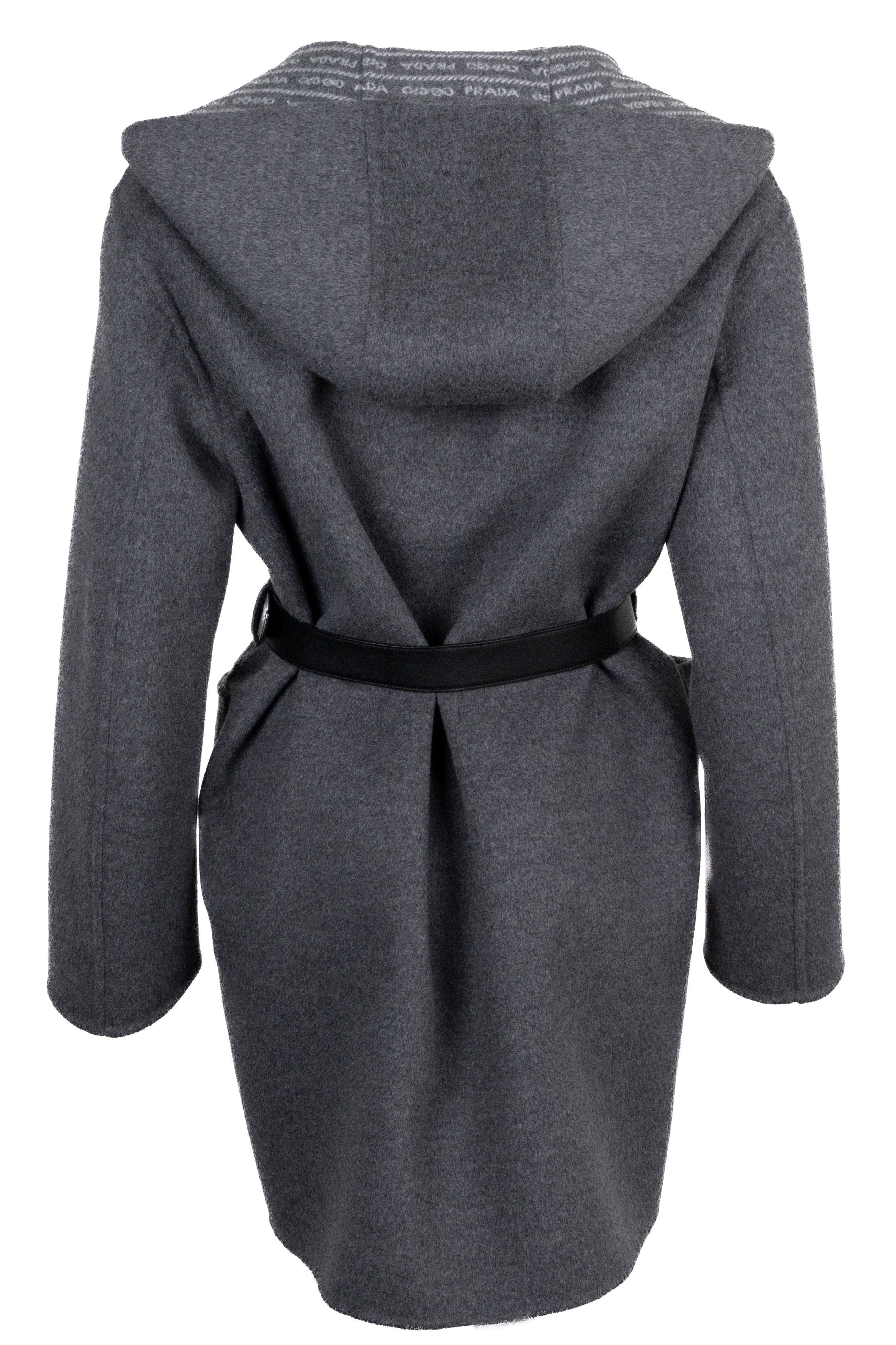PRADA Belted Coat Wool Grey – REAWAKE