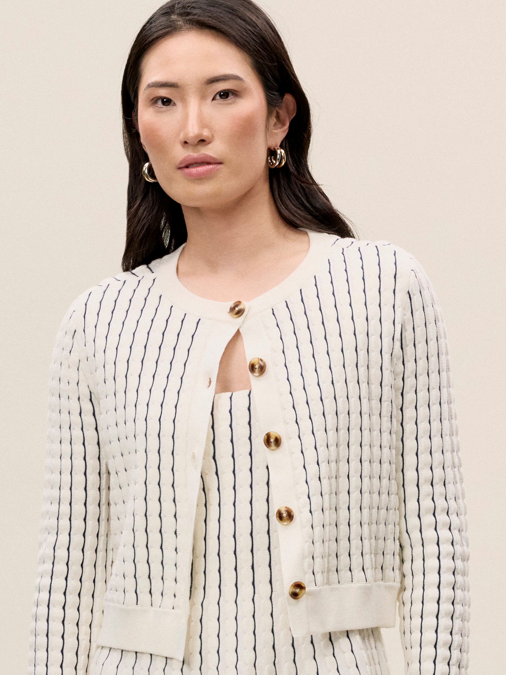 Ivory Dorothy Knit Cardigan - Rebecca Taylor