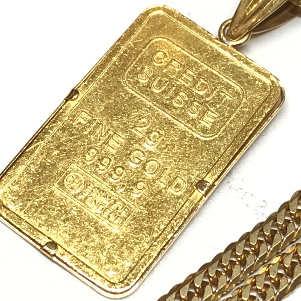 999.9 FINE GOLDプレート トップ ゴールドネックレス お買取りさせて