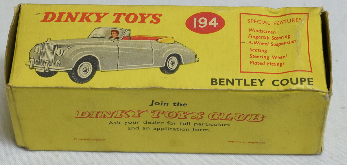DINKY #194 BENTLEY S COUPE, METALLIC BRONZE, NEAR-MINT W/ VG BOX