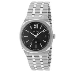 Men's Gucci GG2570 Black Dial Stainless Steel Watch YA142301