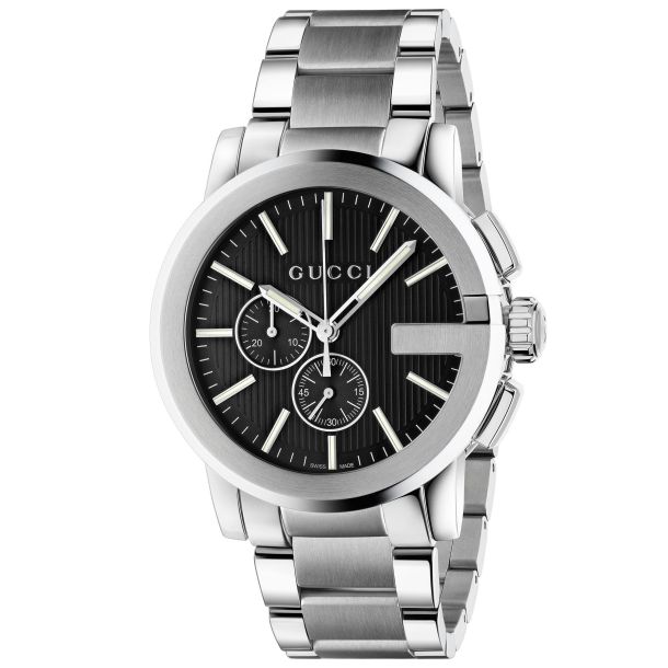 Men's Gucci G-Chrono Black Dial Stainless Steel Watch YA101204