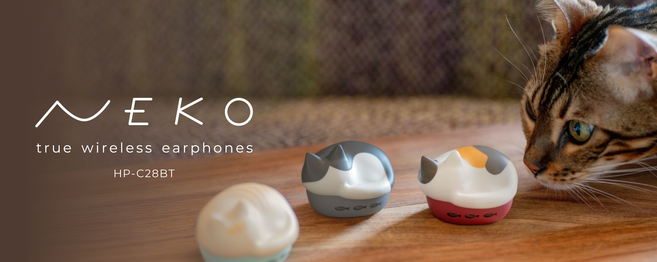 猫のかたちの完全ワイヤレスイヤホン「NEKO true wireless earphones