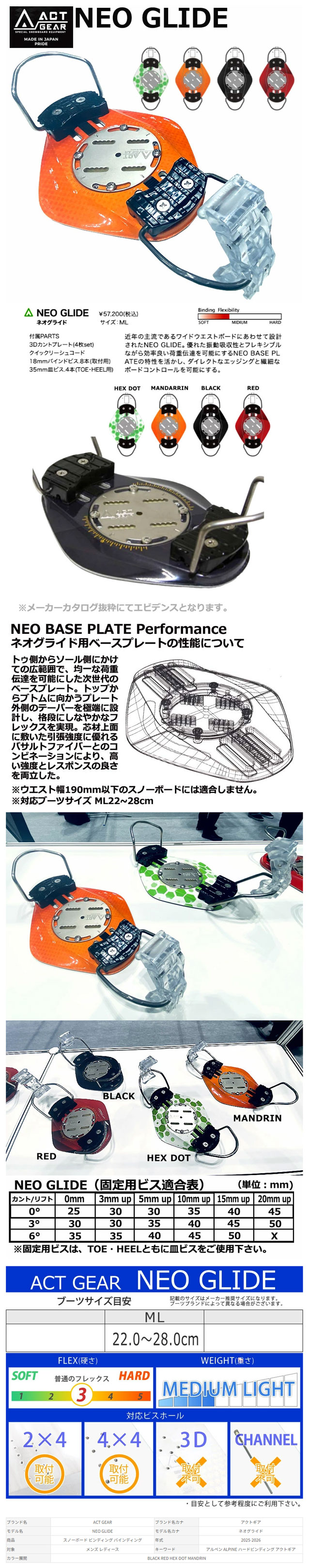 楽天市場】25-26 ACT GEAR / アクトギア NEO GLIDE ネオグライド