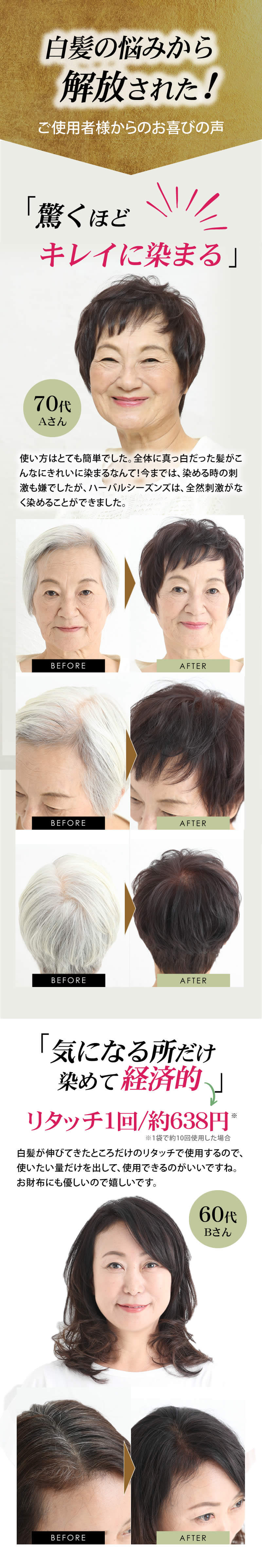 楽天市場】【楽天1位】白髪染め ヘアカラー 20回分 天然由来成分90