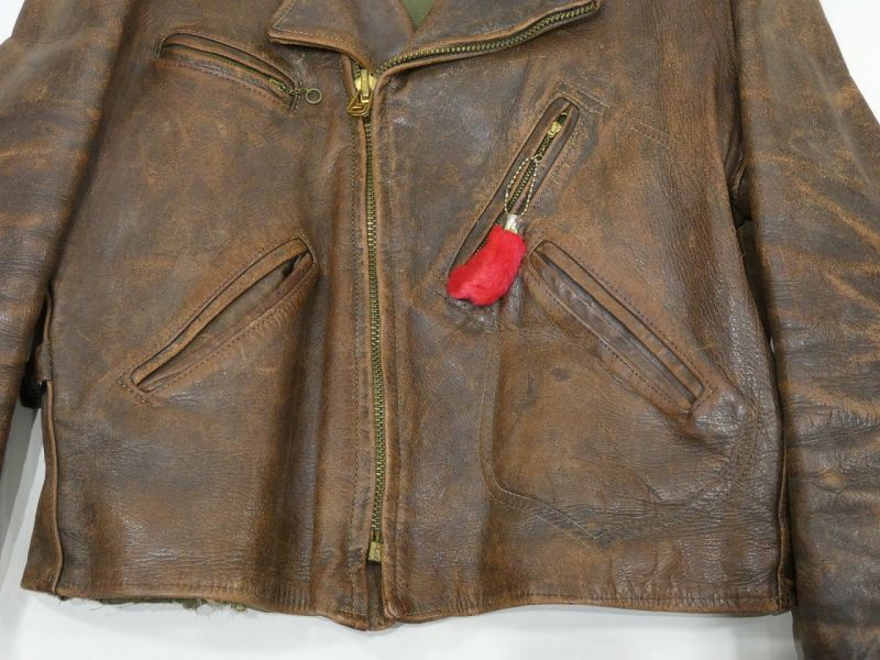 40s SPORT TOGS ？PONY HORSE HIDE D STITCH LEATHER SPORTS JACKET