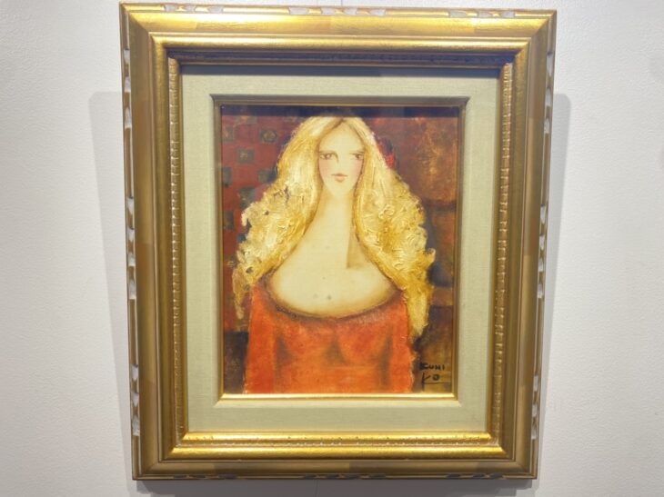 松任谷 國子作 『やすらかな時間 油絵』 ｜骨董品買取 緑和堂