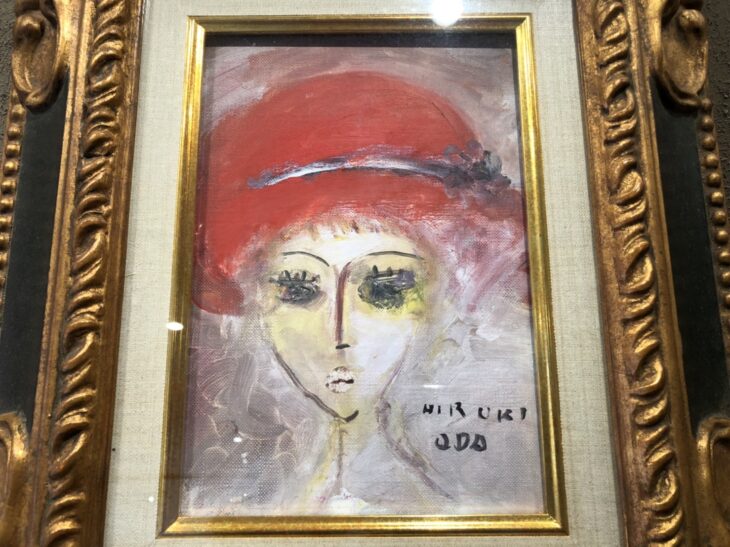 織田 廣喜 作『油彩 少女』 ｜骨董品買取 緑和堂