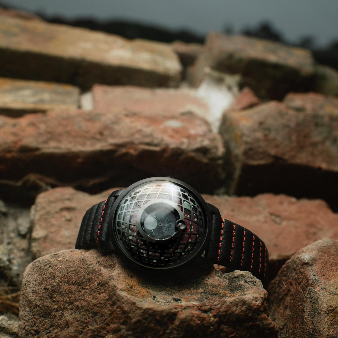 Xeric Trappist-1 American Moonphase Gunmetal Red | Watches.com