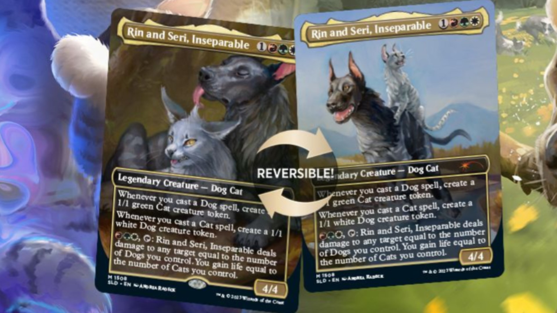 Cats and dogs MTG Secret Lair Commander deck has adorable lands