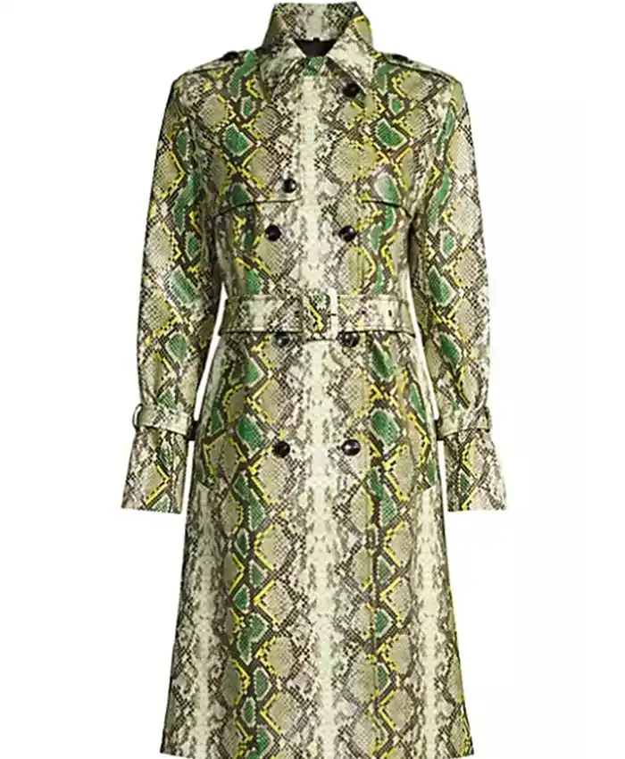 Birdie Grosse Pointe Garden Society Snake Print Trench Coat